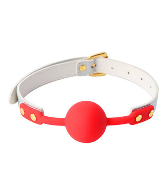 Kiotos BDSM Zomer Luxe Ball Gag: Stijlvolle Elegantie met Rood Siliconen Bal & Gouden Accenten