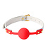 Kiotos BDSM Zomer Luxe Ball Gag: Stijlvolle Elegantie met Rood Siliconen Bal & Gouden Accenten
