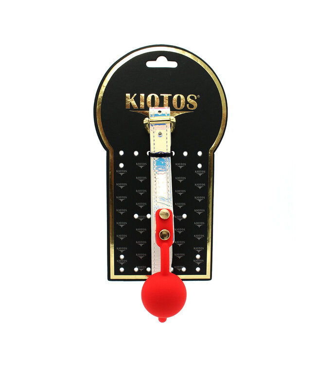 Kiotos BDSM Zomer Luxe Ball Gag: Stijlvolle Elegantie met Rood Siliconen Bal & Gouden Accenten