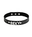 Kiotos BDSM Elegantes Sexy PVC Halsband 35-44 cm mit Edelsteinen und Silberakzenten