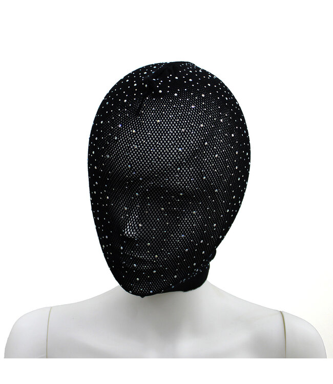 Kiotos BDSM Glamour Lace Hood met Sprankelende Diamanten | Sensualiteit & Elegantie