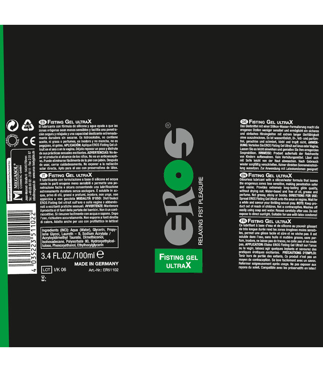 Kiotos BDSM EROS Fisting Gel Ultrax - Safe, Long-Lasting Lubricant for Comfort