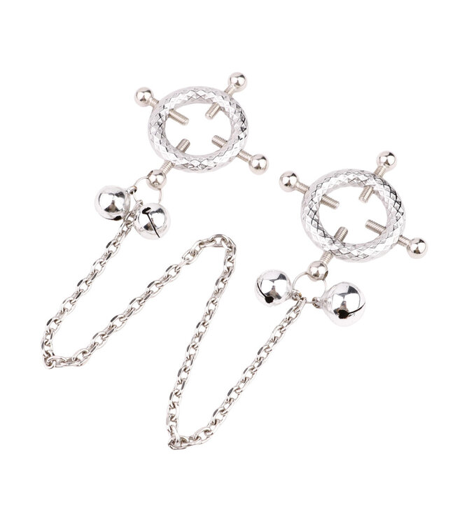 Kiotos BDSM Elegant Adjustable Round Nipple Clamps with Bells for Sensory Play