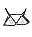 Kiotos BDSM Verspielter PU-Harness mit verstellbaren Hexagon-Nippelklemmen