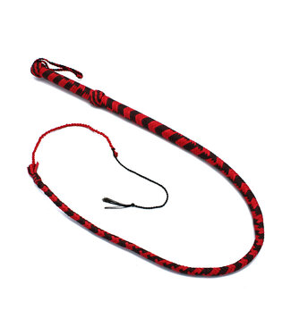 Kiotos BDSM Flexibele Nylon Bullwhip 120 cm Zwart/Rood – Precisie en Stijl voor Iedere Beweging