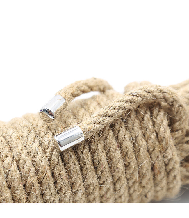 Kiotos BDSM 5 Meter Hanfseil mit Metallenden – Ideal für komfortables Bondage