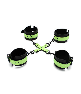 Kiotos BDSM Glow In The Dark Cuffs Hogtie Set - Exciting Bondage Adventure