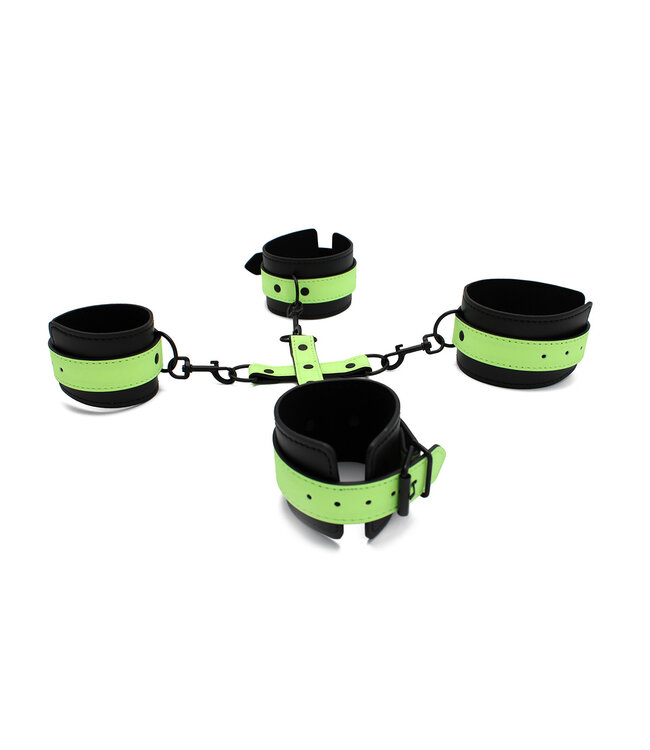 Kiotos BDSM Betoverende Glow In The Dark Cuffs Hogtie Set – Veilig Avontuur Voor Iedereen