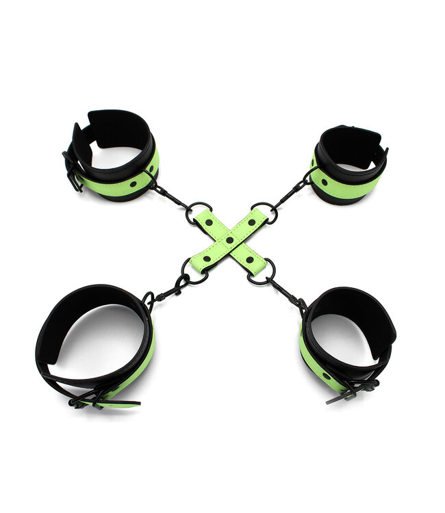 Kiotos BDSM Betoverende Glow In The Dark Cuffs Hogtie Set – Veilig Avontuur Voor Iedereen