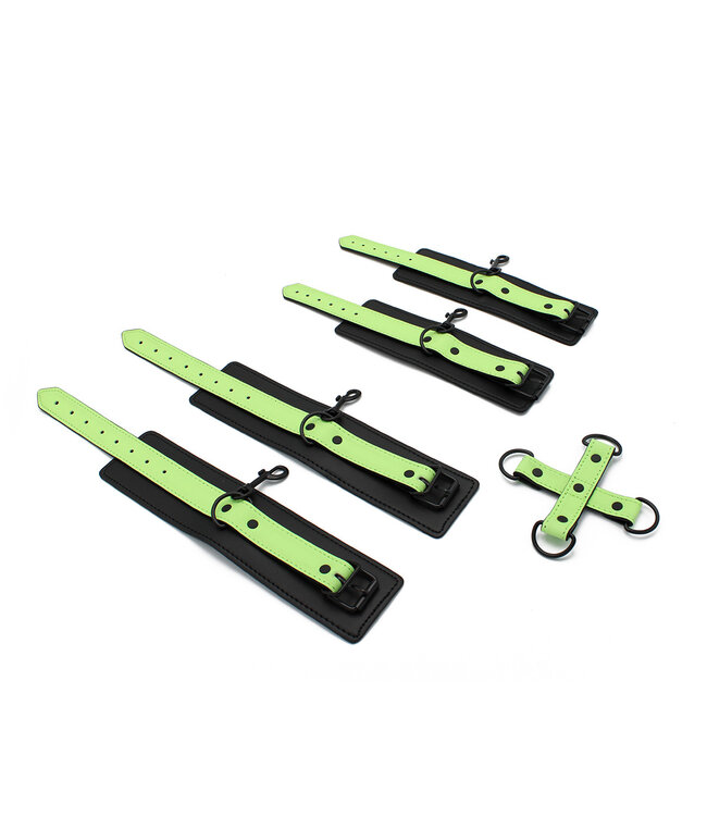 Kiotos BDSM Glow In The Dark Cuffs Hogtie Set - Exciting Bondage Adventure