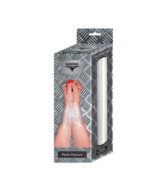 Kiotos Bizarre Easy Bondage Wrap 150 m – Starkes, klebefreies Band in Rot, Schwarz & Transparent