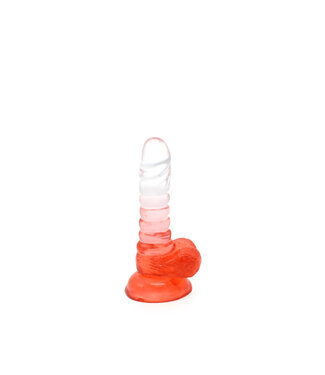 Kiotos COX Kiotos Cox Rood Transparante Dildo 15,5 cm met Sterke Zuignap voor Handsfree Plezier