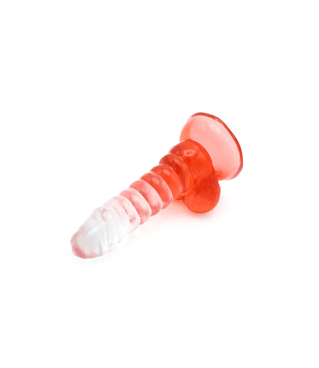 Kiotos COX Kiotos Cox Farbiger Dildo Rot Transparent 15,5 cm mit starkem Saugnapf