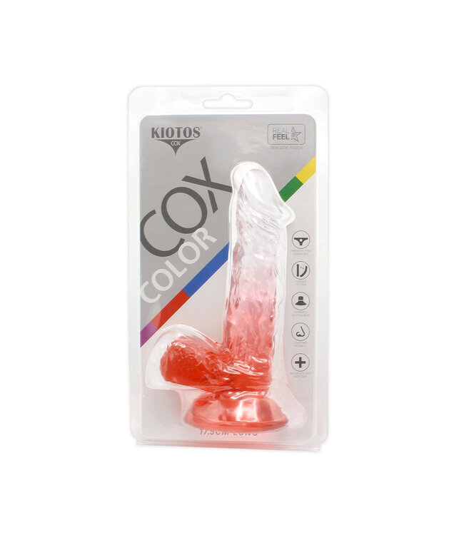 Kiotos COX Kiotos Cox Colour Dildo 03 Red - 17.5cm with Suction Cup & Waterproof