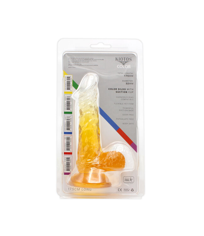 Kiotos COX Kiotos Yellow Transparent Dildo 17.5 cm with Suction Cup - Realistic Fun