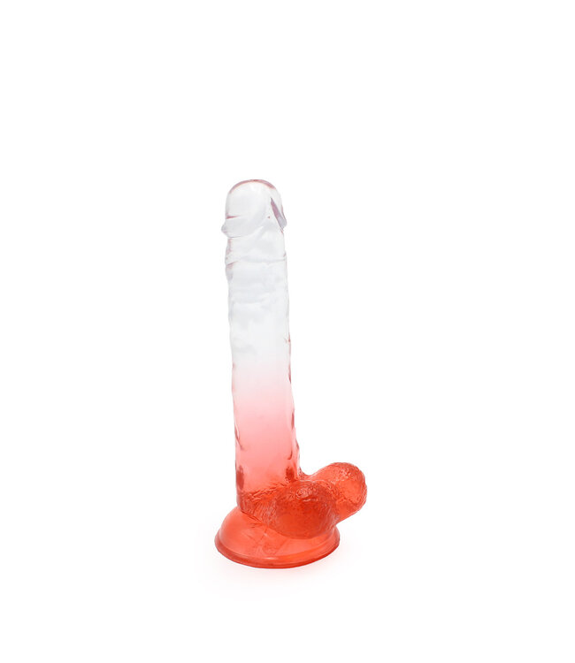 Kiotos COX Kiotos Cox Dildo 05, 18 cm, transparent rot mit starkem Saugnapf