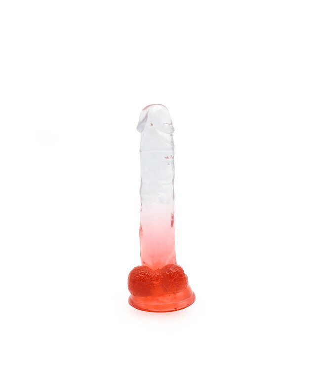 Kiotos COX Kiotos Cox Dildo 18cm - Transparant Rood met Sterke Zuignap voor Handsfree Plezier