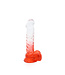 Kiotos COX Kiotos 22.5 cm Red Transparent Dildo with Suction Cup - Realistic TPE