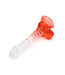 Kiotos COX Kiotos 22.5 cm Red Transparent Dildo with Suction Cup - Realistic TPE