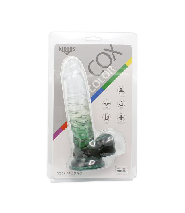 Kiotos COX Kiotos Cox Dildo 04 - Realistisch Groen met Sterke Zuignap en Strap-On Compatibel