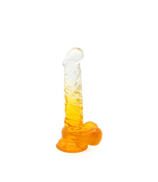 Kiotos COX Kiotos Cox Transparenter Gelber Dildo 22,5 cm mit Saugnapf, weich & sicher