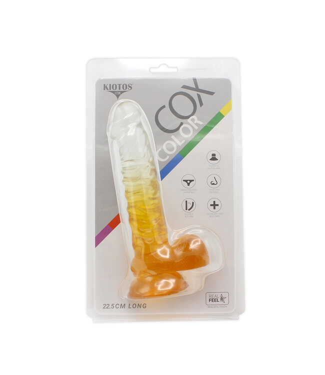 Kiotos COX Kiotos Cox Transparenter Gelber Dildo 22,5 cm mit Saugnapf, weich & sicher