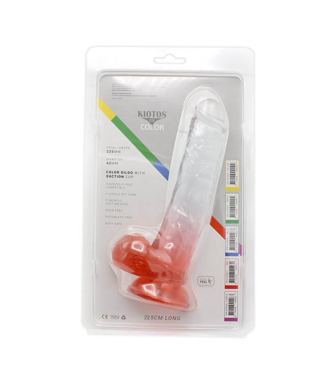 Kiotos COX Kiotos Cox Kleur Dildo 22,5 cm Rood met Sterke Zuignap - Veilig & Waterdicht