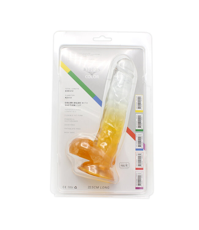 Kiotos COX Kiotos Cox Realistische Gele Dildo met Sterke Zuignap - 22,5 cm Veilig Genot