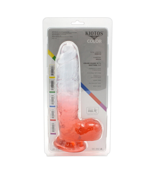 Kiotos COX Kiotos Clear-Red Realistic Dildo 25cm - Safe, Flexible & Waterproof