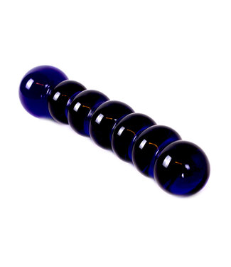 Kiotos Glass Verleidelijke Glazen Dildo met Blauwe Kralen - 16,5 cm voor Sensueel Genot