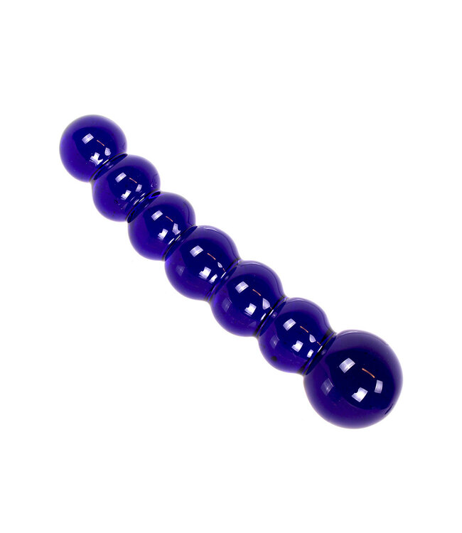 Kiotos Glass Kiotos 16.5 cm Glass Dildo with Black/Blue Beads | Hot & Cold Sensation