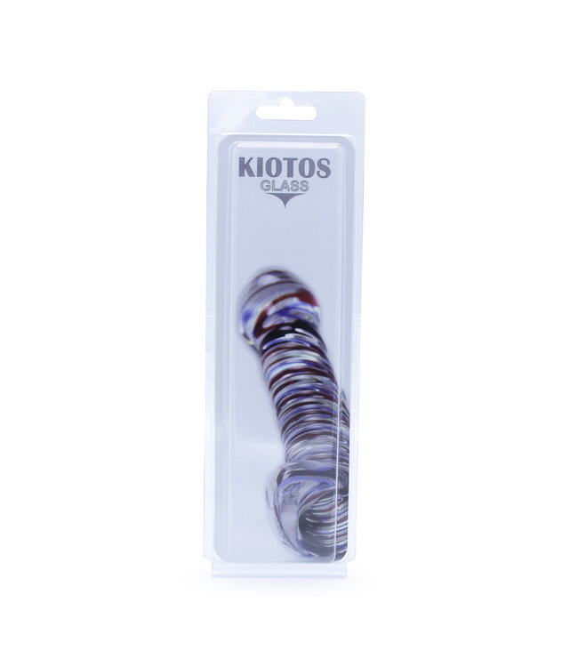 Kiotos Glass Verleidelijke Glazen Dildo met Blauwe Kralen - 16,5 cm voor Sensueel Genot