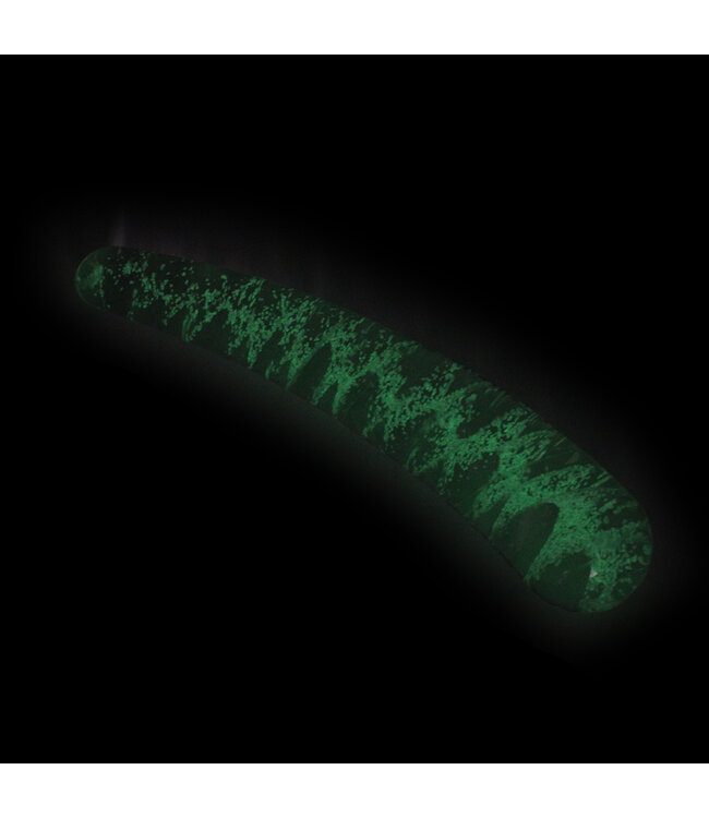 Kiotos Glass Betoverende Glazen Dildo Curve 15 cm - Glow in the Dark van Kiotos Glass