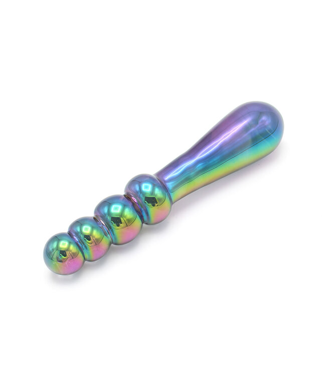 Kiotos Glass Handgefertigter Rainbow Glasdildo 18 cm – Farbige Perlen für Intimität