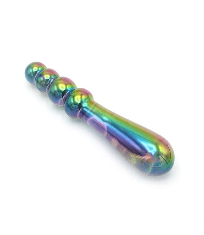 Kiotos Glass Handgefertigter Rainbow Glasdildo 18 cm – Farbige Perlen für Intimität