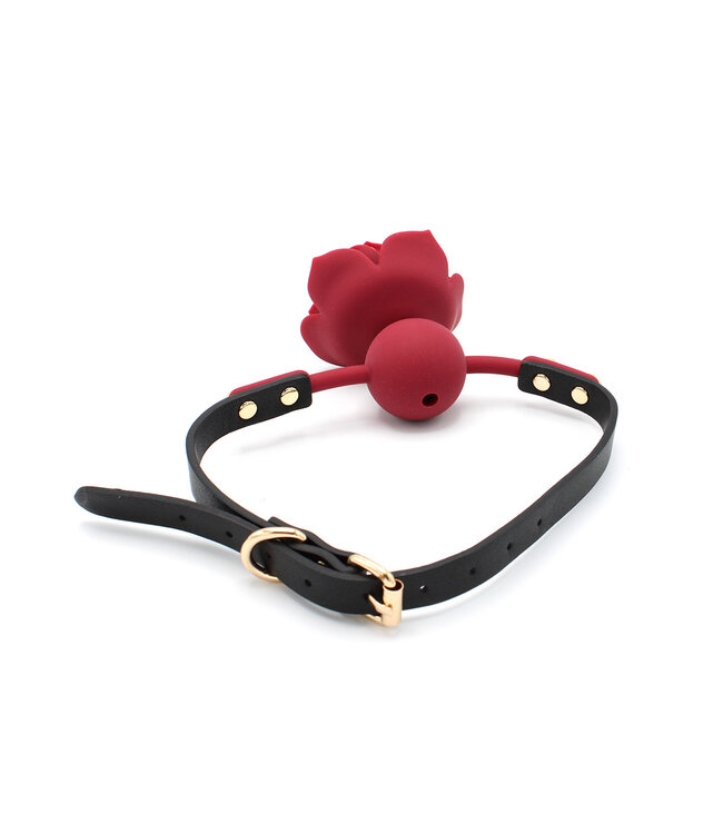 Kiotos Leather Verstelbare Silicone Rode Roos Mondknevel | Vegan PVC & Comfortabel Design