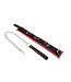 Kiotos Leather Stilvolles rot-schwarzes Halsband-Set mit robustem Kettenriemen