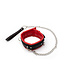 Kiotos Leather Elegant Red & Black Adjustable Collar Set with Leather Strap