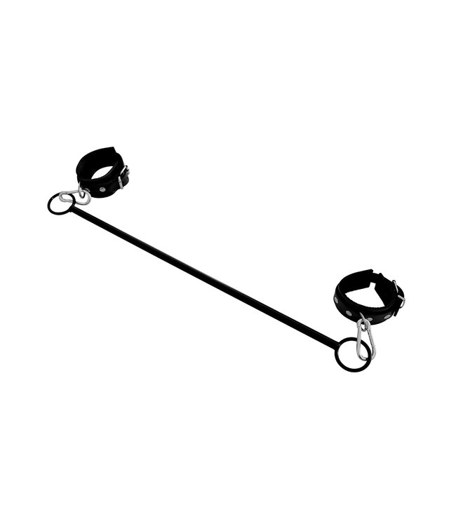 Kiotos Leather BDSM Spreizstange mit verstellbaren Lederhandschellen & O-Ringen 60 cm