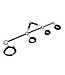 Kiotos Leather BDSM Quadruple O-Ring Spreader Bar with Adjustable Leather Cuffs