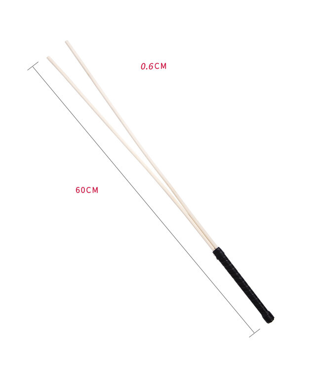 Kiotos Leather Intense Rotan Spanking Paddle Set - 60 cm voor Onvergetelijke Sensaties
