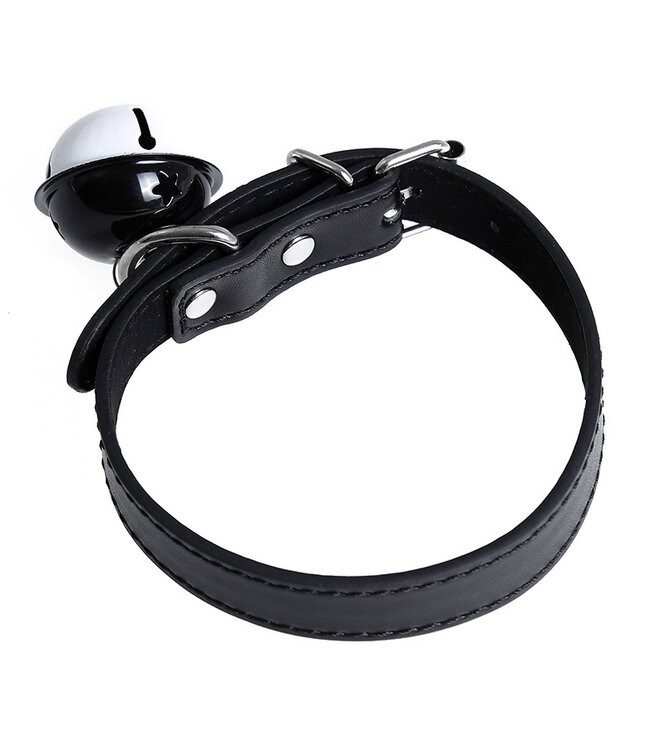 Kiotos Leather Elegantes schwarzes PU-Leder-Halsband mit Glöckchen für sinnliche Momente