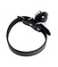 Kiotos Leather Elegantes schwarzes PU-Leder-Halsband mit Glöckchen für sinnliche Momente