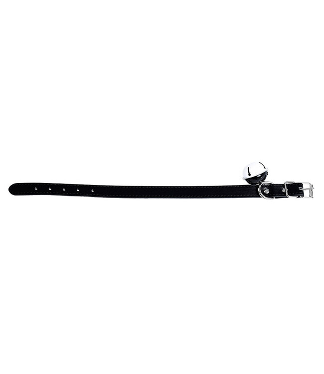 Kiotos Leather Elegantes schwarzes PU-Leder-Halsband mit Glöckchen für sinnliche Momente