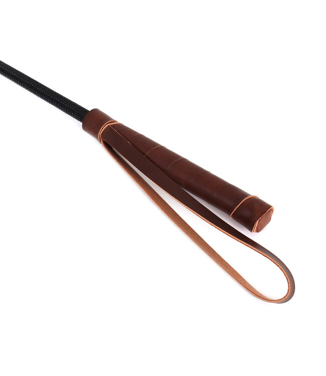 Kiotos Leather Stylish 44.5 cm Black PU Whip - Elegant Kinky Accessory for Pleasure