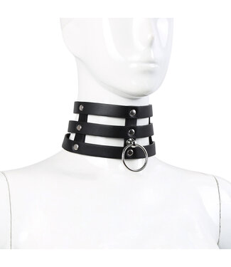 Kiotos Leather Triple O-Ring Halsband aus PU-Leder – Luxus, Stil & Eleganz