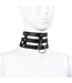 Kiotos Leather Luxury Triple O-Ring PU Leather Strap Collar for Seductive Elegance