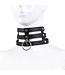 Kiotos Leather Verleidelijke Triple O-Ring Halsband van Luxe PU-Leer voor Diepe Passie