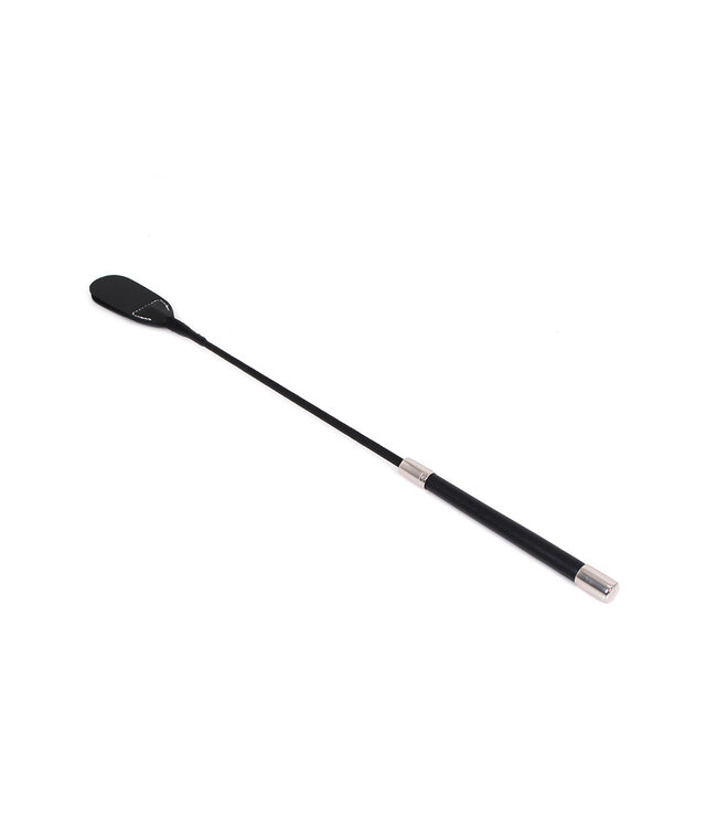 Kiotos Leather Elegant 51 cm Black PU Leather Whip with Silver Edge - Kiotos Leather