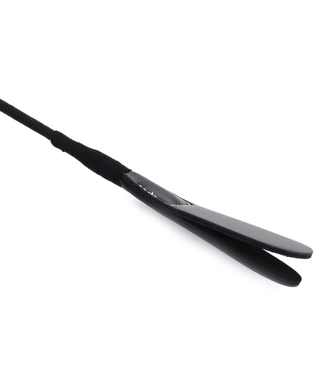 Kiotos Leather Elegant 51 cm Black PU Leather Whip with Silver Edge - Kiotos Leather
